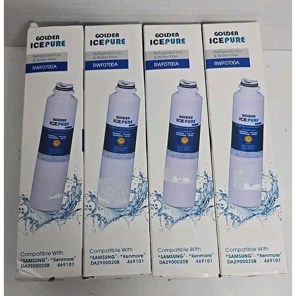 4 Golden ICEPURE RWF0700A Samsung Kenmore Refrigerator Water Filter Replacement